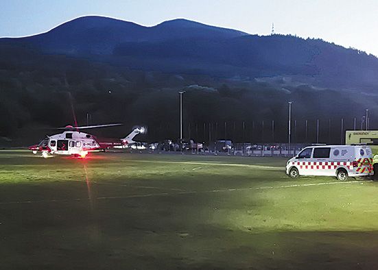 Drone in chopper near miss