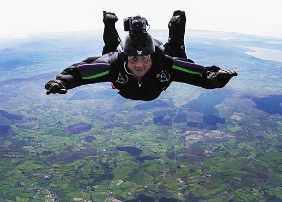 Skydiving-loving member Jim on top of the world giving photography talk