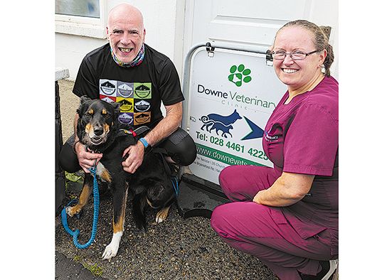 Matt and Border Collie Dizzy for Canicross World Championships