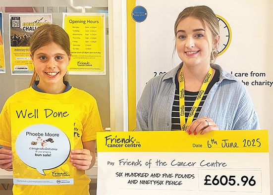 Phobe raises £600 from local bun sale